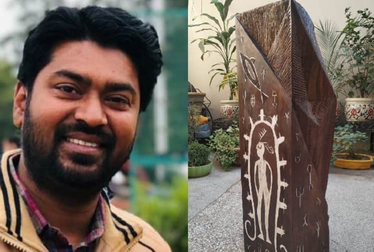 A Fine art teacher of chandigarh has depicted the change of city on wood  