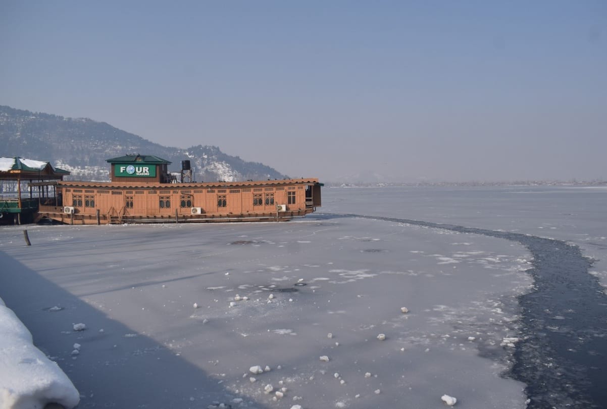 Srinagar city recorded its coldest night on Thursday, minimum temperature minus 8.4 degrees Celsius