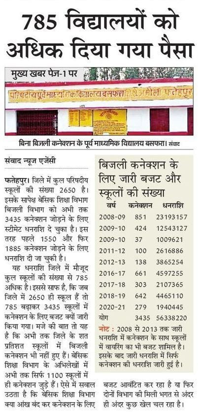 Five and a half million spent, 70 percent of schools not illuminated