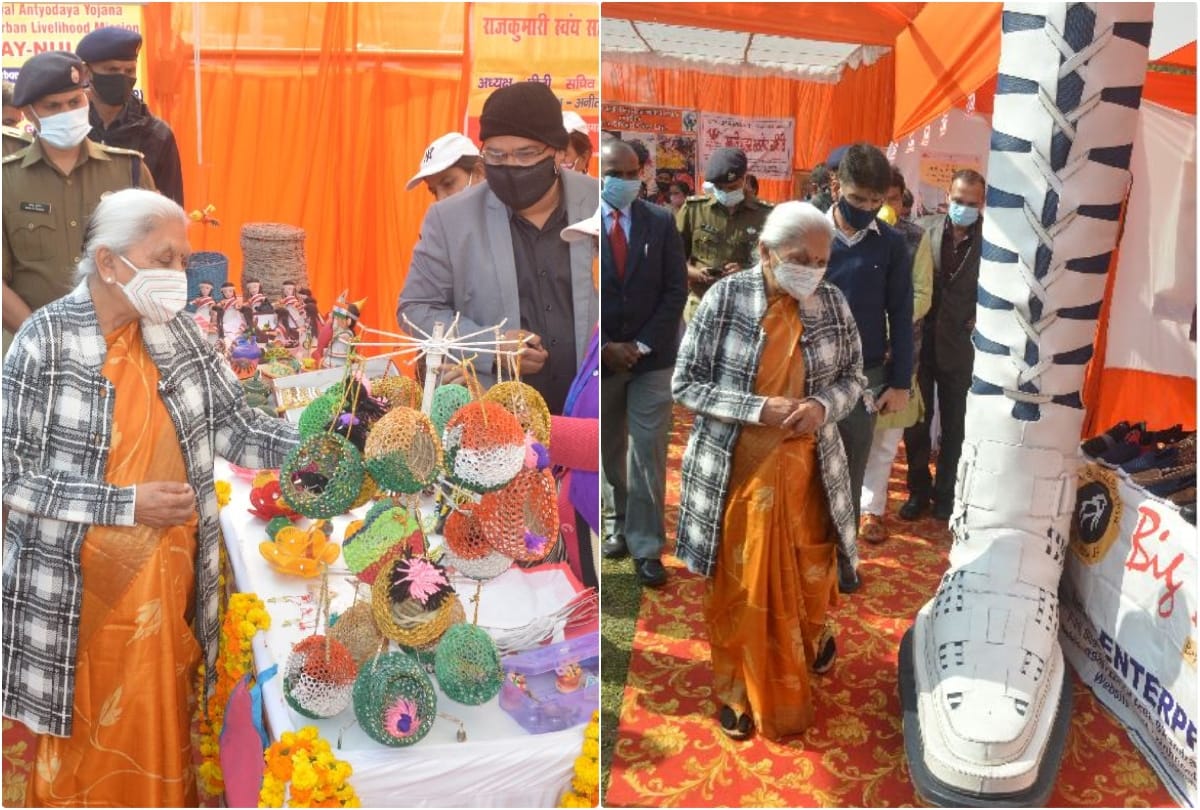 Up Governor Anandiben Patel praises the work of Zardori And Handicrafts in Agra