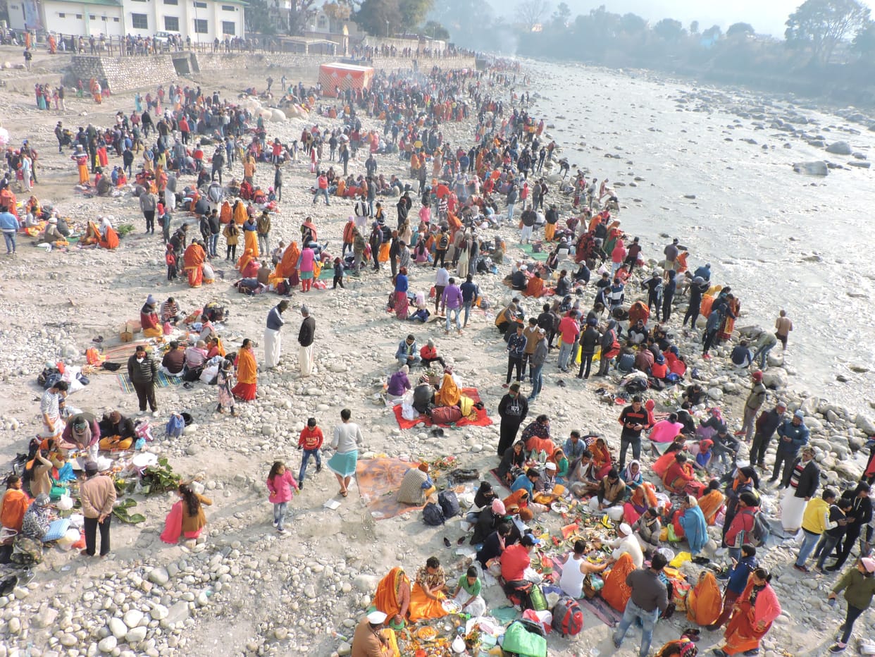 Corona could not stop believers in Uttarayani