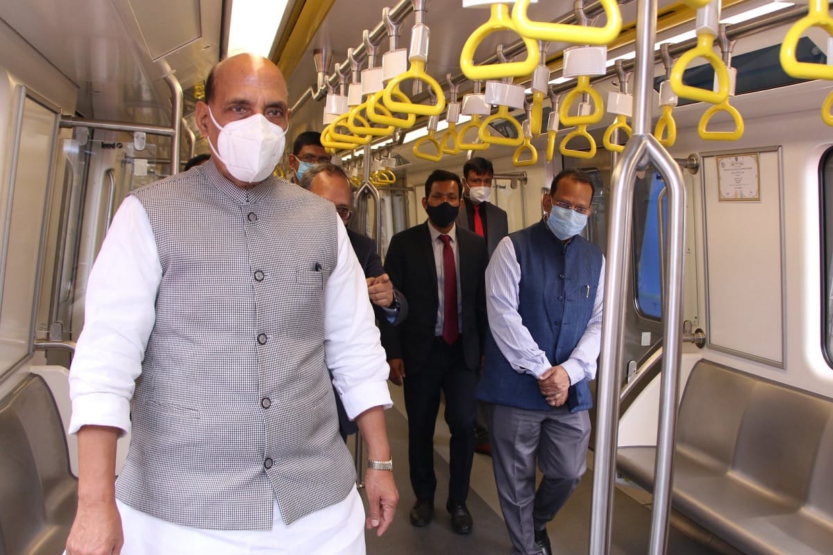 Bengaluru Metro News: Defence Minister Rajnath Singh inaugurates first driverless metro car in Bengaluru at BEML