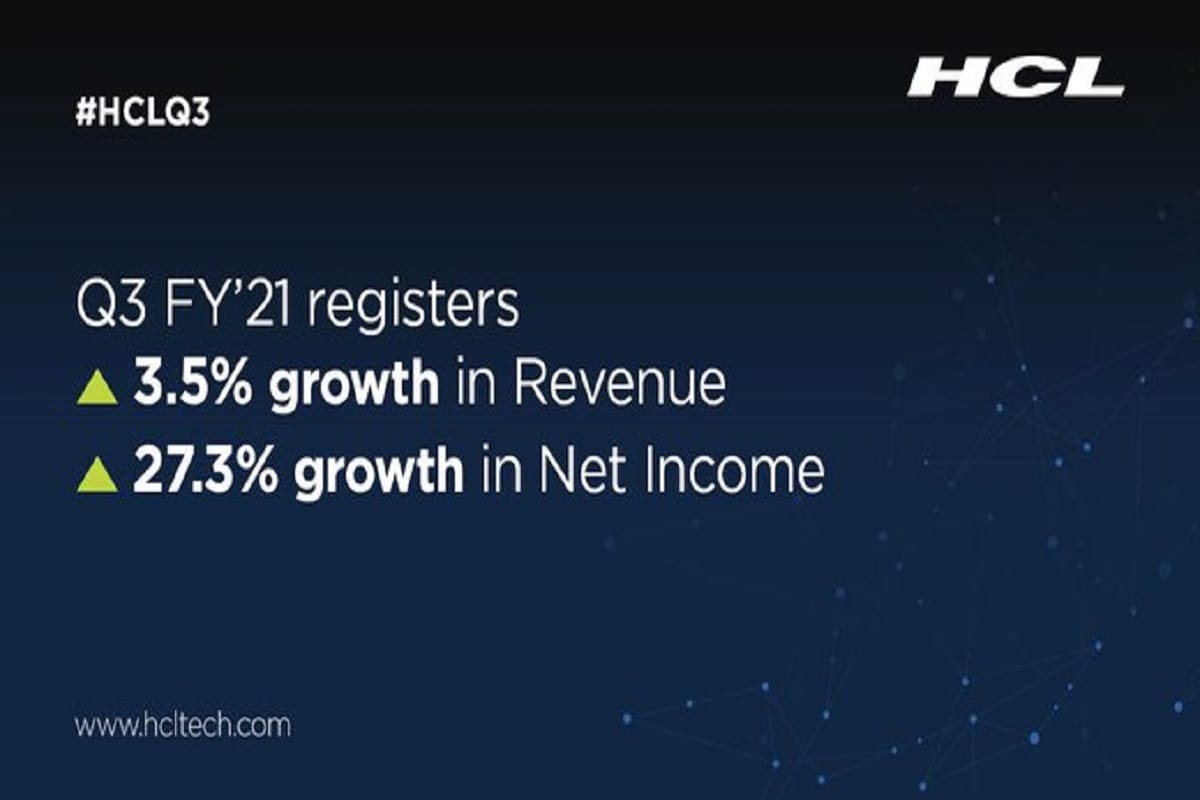 Hcl Tech Third Quarter results net profit up by 31 percent to 3982 crore rupees