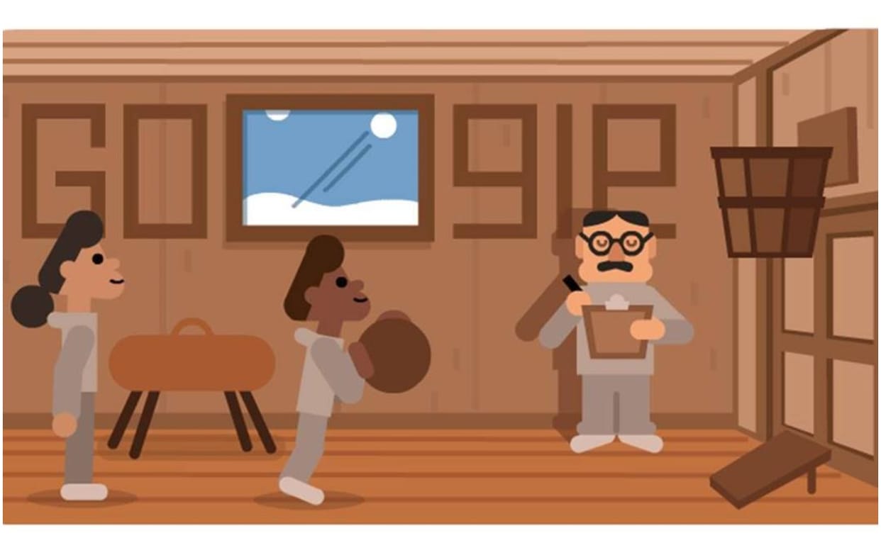 Dr. James Naismith Google Doodle, who invented Basketball in 1891