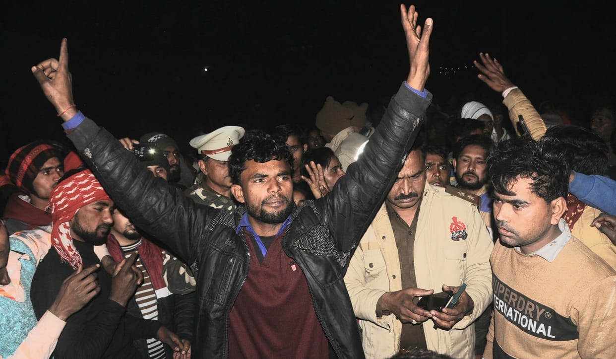 villagers protest in sambhal