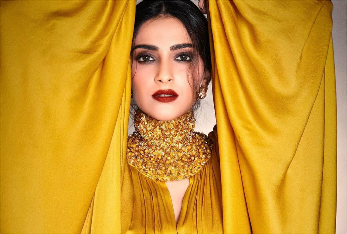 sonam kapoor looks sizzling in latest photoshoot wearing yellow gold gown