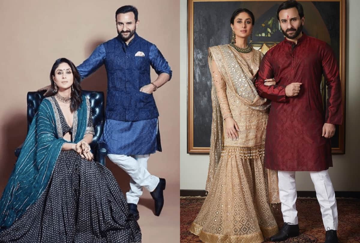 Saif ali khan and kareena kapoor royal look photos