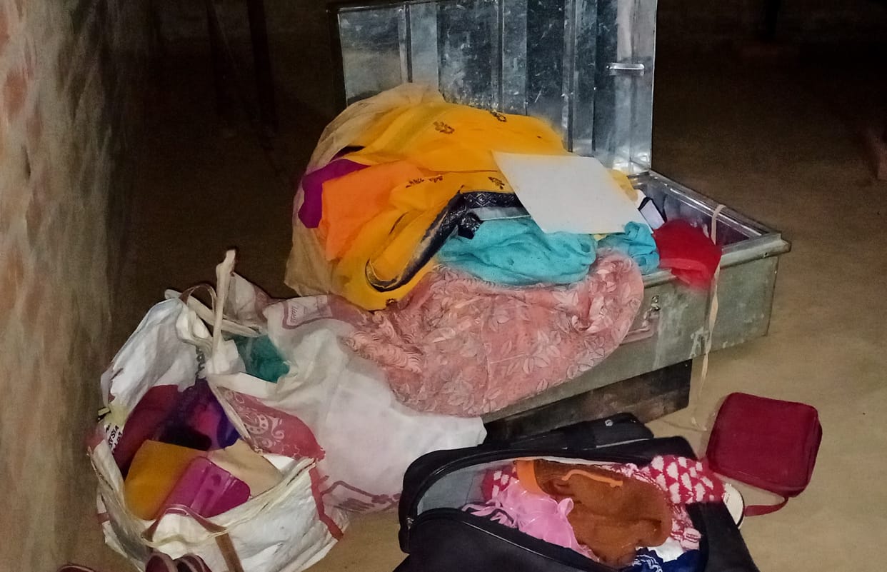 Three lakh theft including one lakh cash