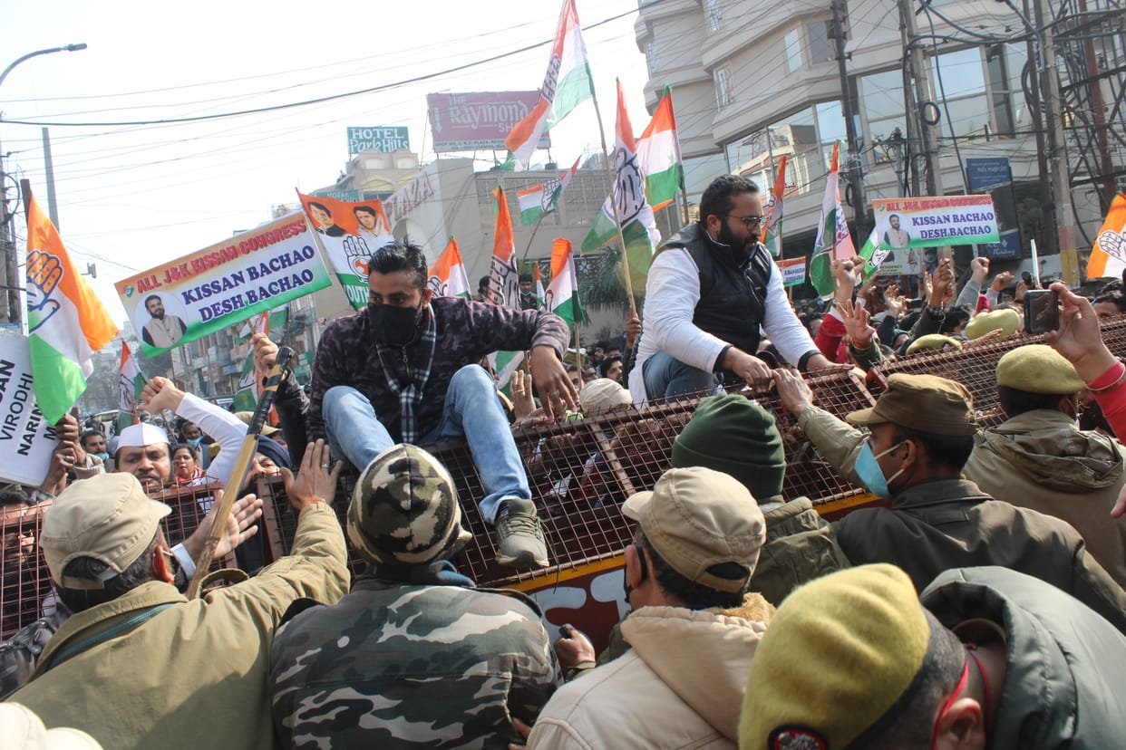 congress protest in jammu