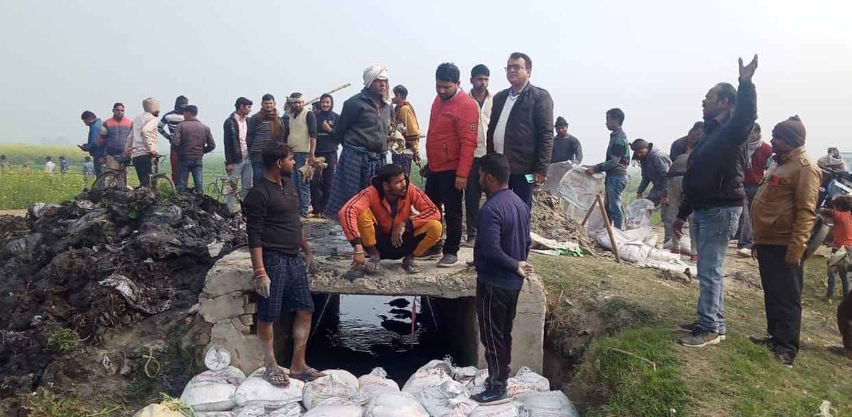 Three drains of water left in Ganges fountain