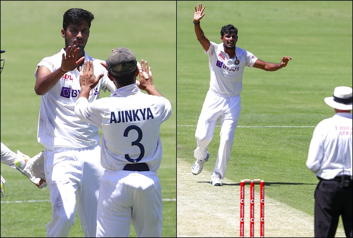 AUSvIND T Natarajan and Sundar becomes second Indian players taking three plus wickets each in the same debut Test innings