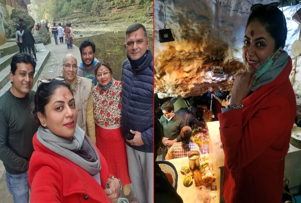 Bollywood Actress kavita kaushik Visited Dehradun Tapkeshwar Temple Today photos