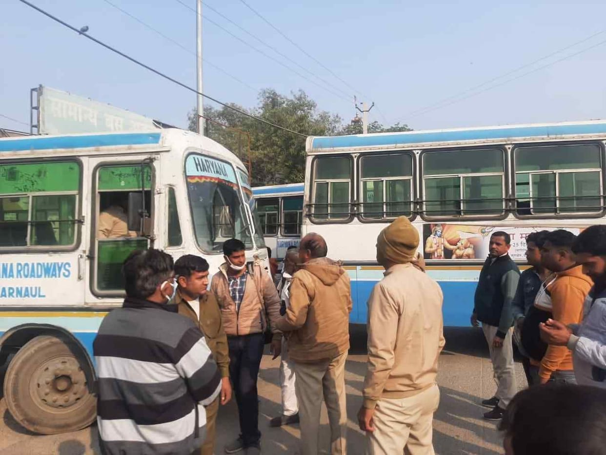 Angry workers committed road jam if they refused to bring bikes to the bus stand