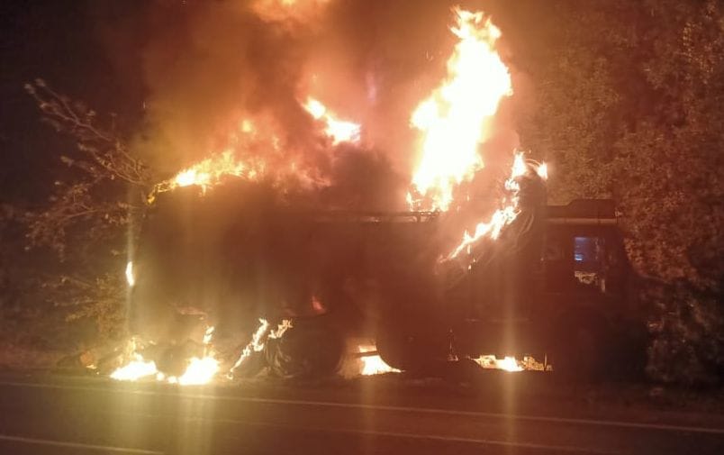 Truck made fireball on highway, 10 lakh bicycles ashes