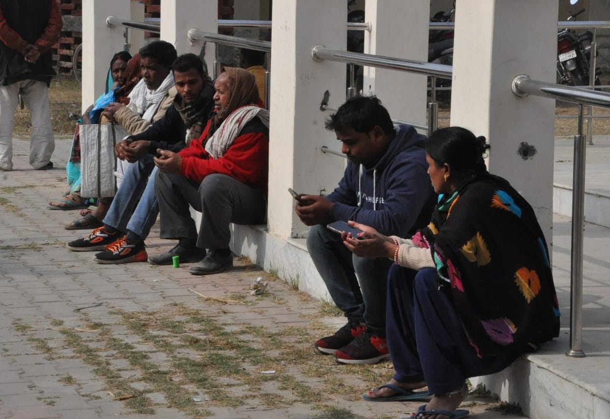 People cold due to cold wave, relief from sunshine