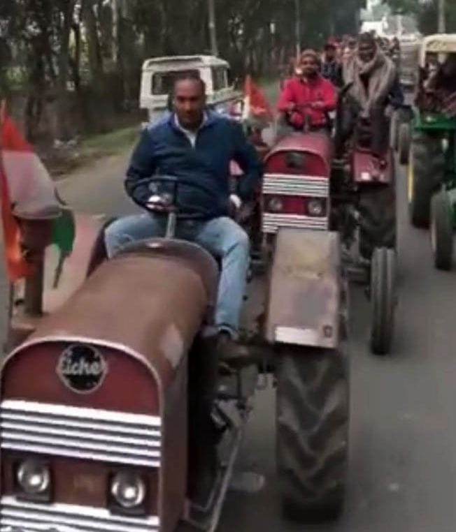 Tractor rally held in protest against agricultural laws