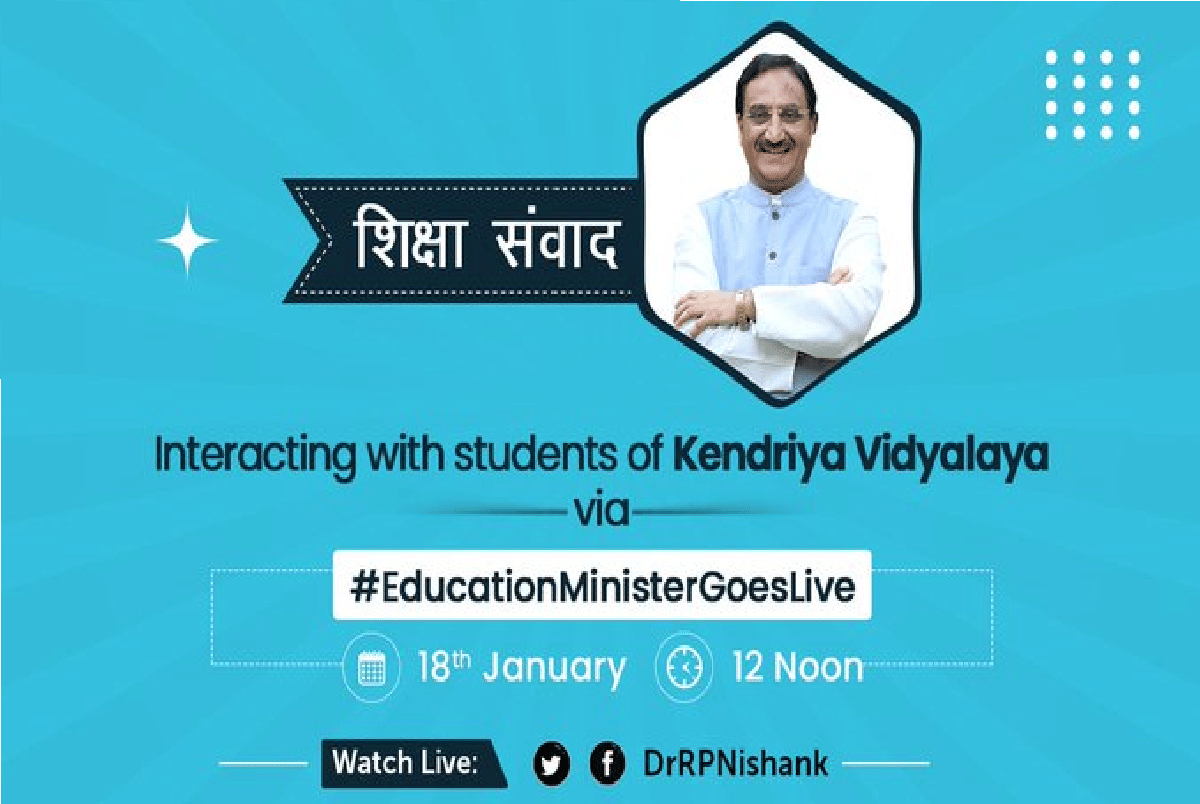 Education Minister goes live on Twitter at 12 noon to address Kendriya Vidyalaya students