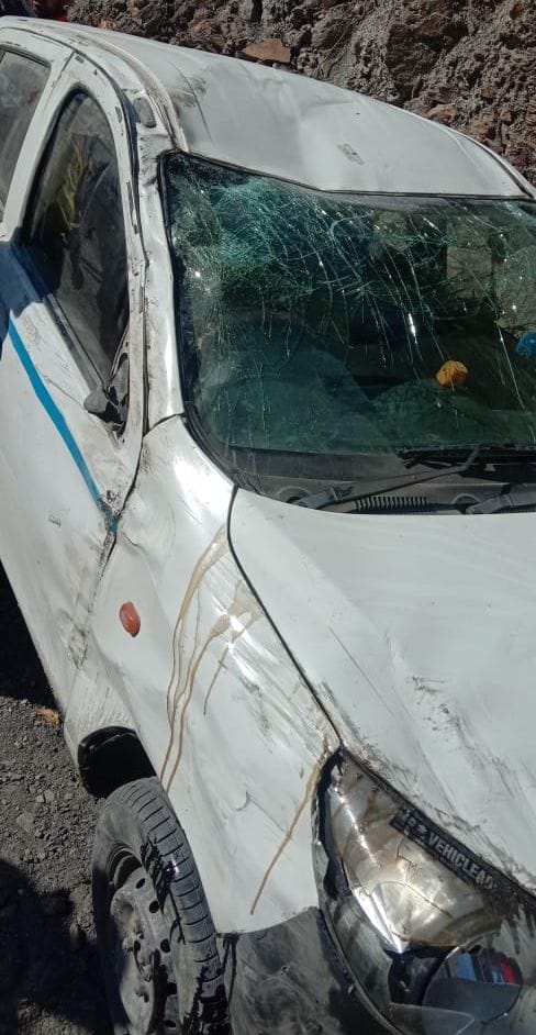 taxi break fail in chamba banjali dullu road one injured
