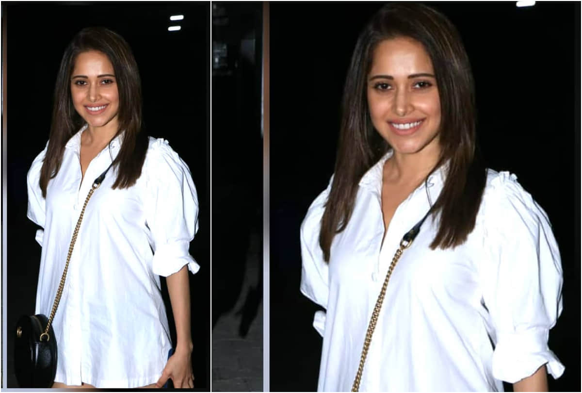 nushrat bharucha ditch pant for bold look wearing white shirt spotted in bandra