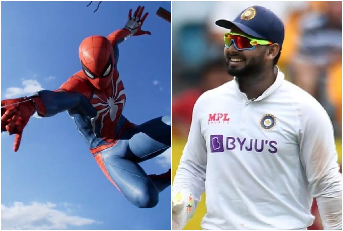 Viral Video Rishabh Pant singing Spiderman Spiderman theme song during brisbane test