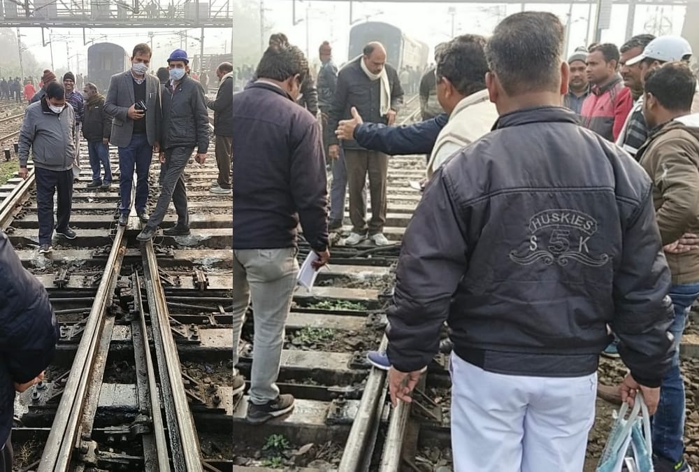 Pics of train derailment in Lucknow.