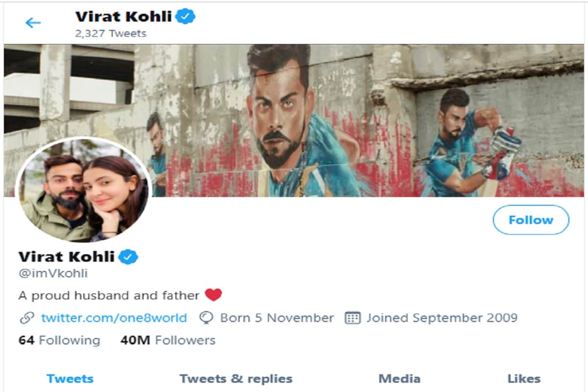 Virat Kohli calls himself a proud husband and father as Twitter bio after Anushka Sharma gives birth to baby girl