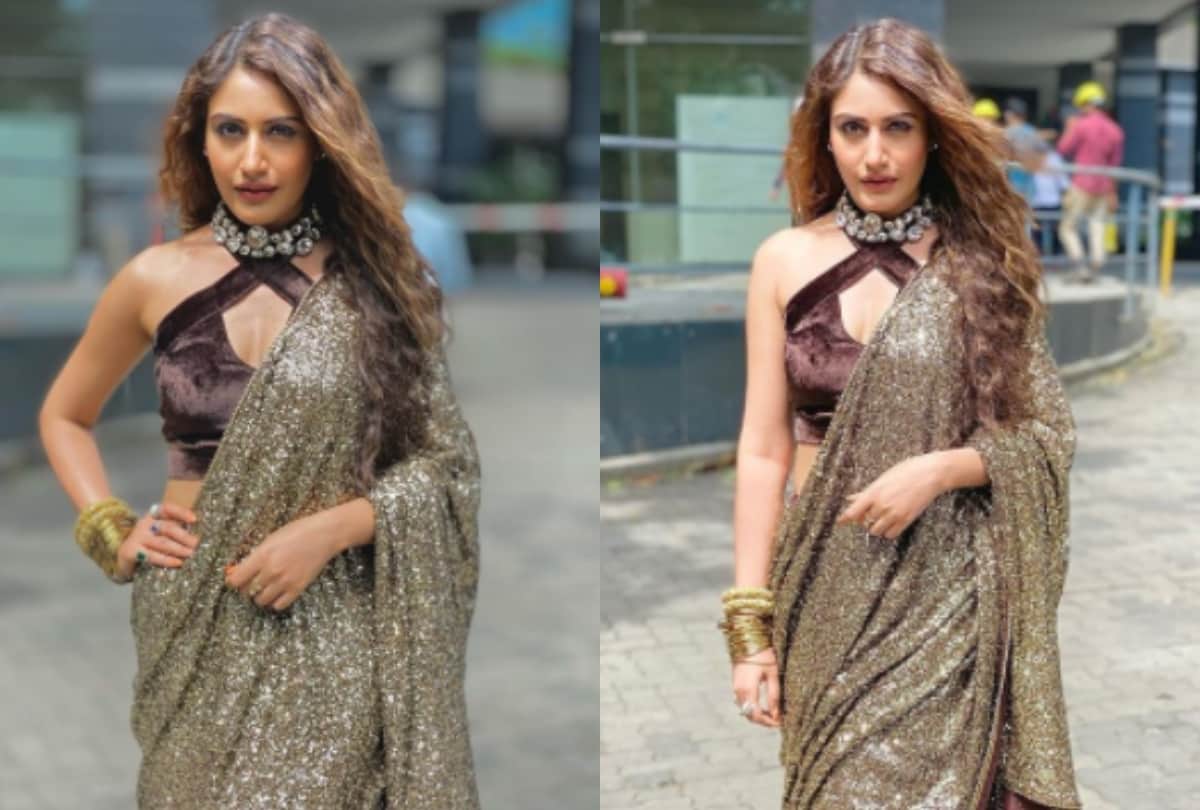 naagin fame surbhi chandna photos in white transparent saree viral