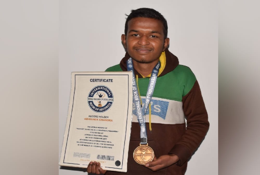 Uttarakhand news: 15 year old boy abhishek name register in international book of records
