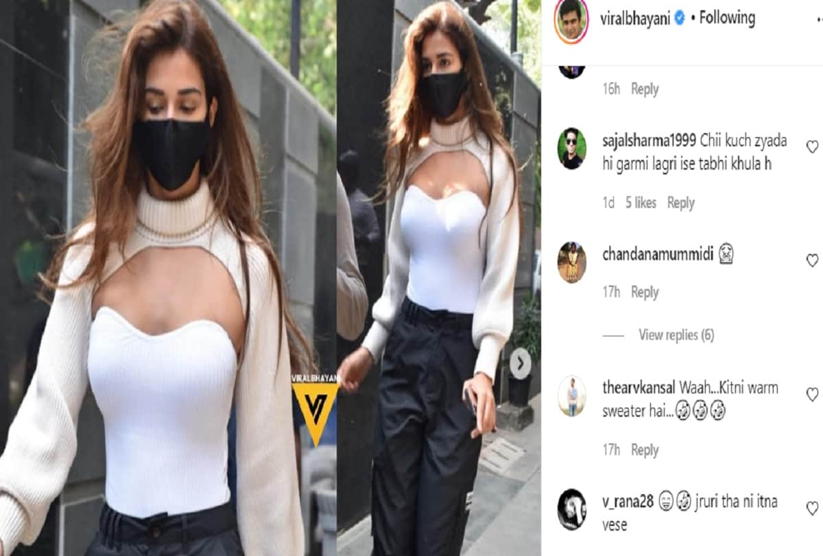 disha patani in turtle neck arm warmer sweater trollers gets troll and making memes of this weird sweater