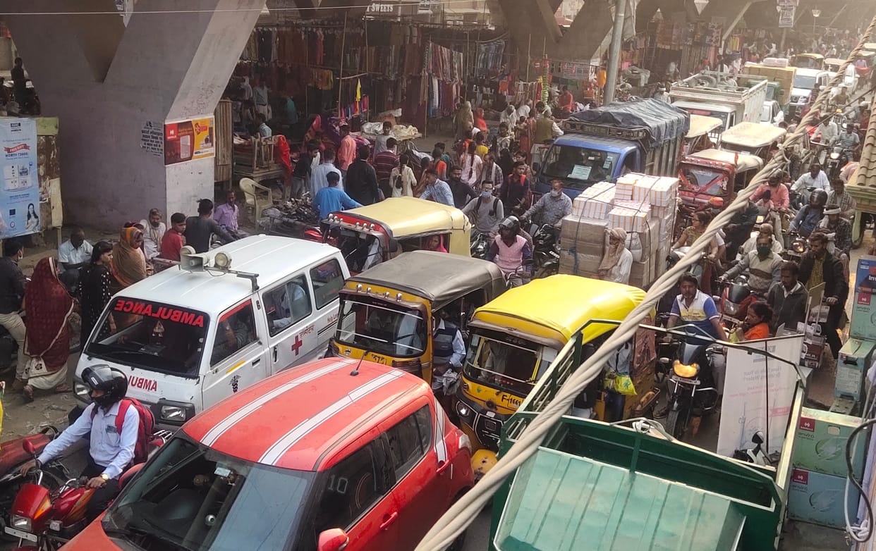 trafifc jam in firozabad