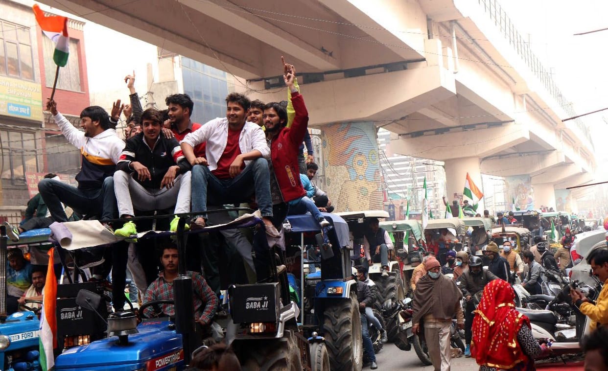 Tractor rally from Bohar to Makdouli toll against agricultural laws