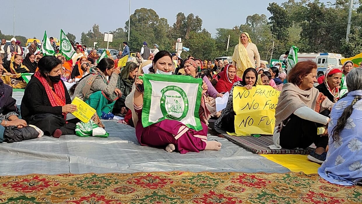 Women reached protest at Chandimandir toll plaza