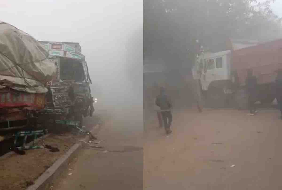 four to five vehicles collides in dense fog on Kanpur-Jhansi highway, three injured