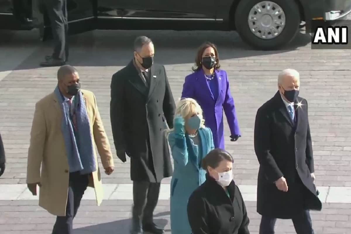 kamala harris choose formal purple dress for historic inauguration oath ceremony designed by two black designers