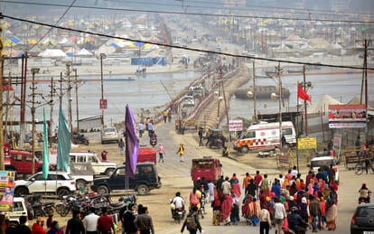 Land of priests inundated on Triveni Marg, crisis in dozens of camps