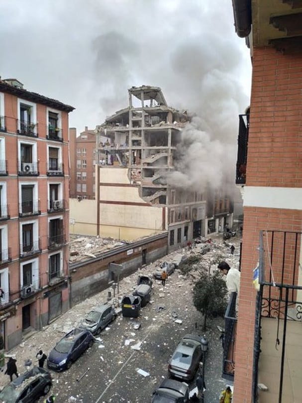 Four people killed in a gas leak explosion in a residential building in Madrid Spain