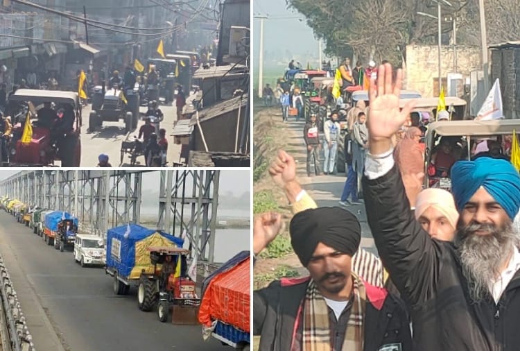 Kisan Andolan: Tractor march of farmers in many villages of Punjab