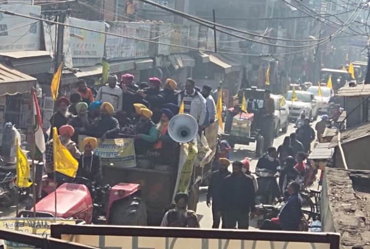 Kisan Andolan: Tractor march of farmers in many villages of Punjab