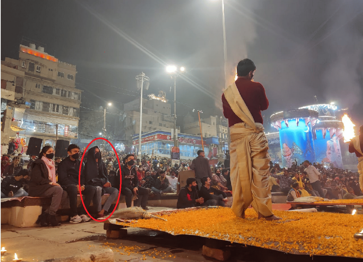 Shikhar Dhawan joins Ganga Aarti muffled blanket to hide identity in varanasi