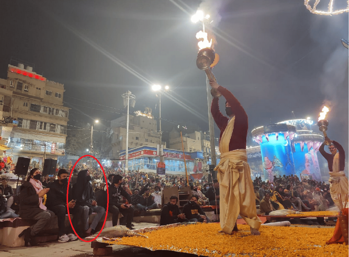 Shikhar Dhawan joins Ganga Aarti muffled blanket to hide identity in varanasi