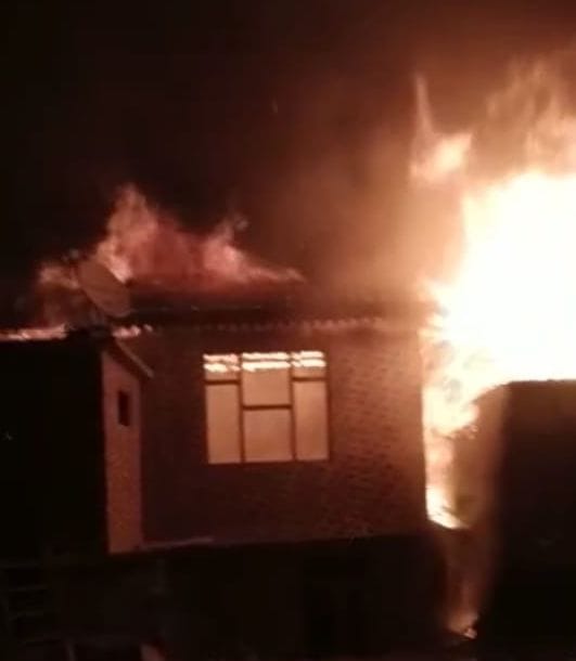 fire in haban, two house burn