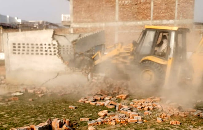 Demolition in illegal colony, two constructions sealed