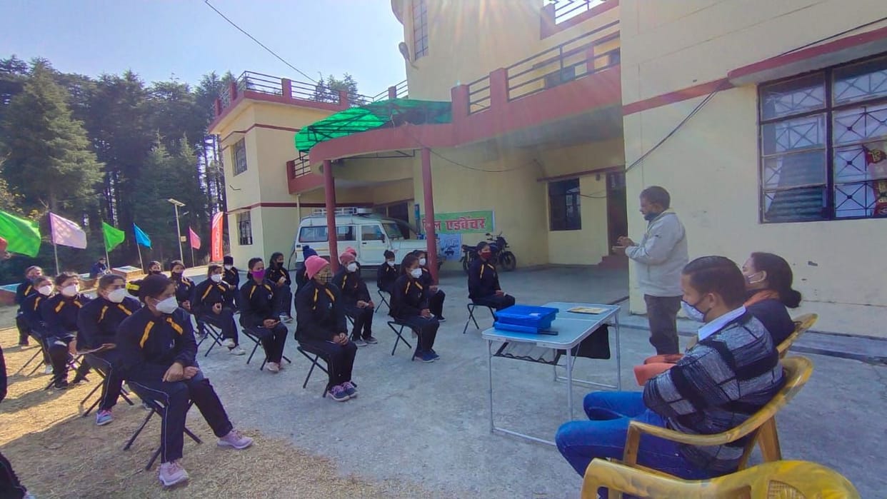 Nirmala, Geeta and Pooja topped in adventure training