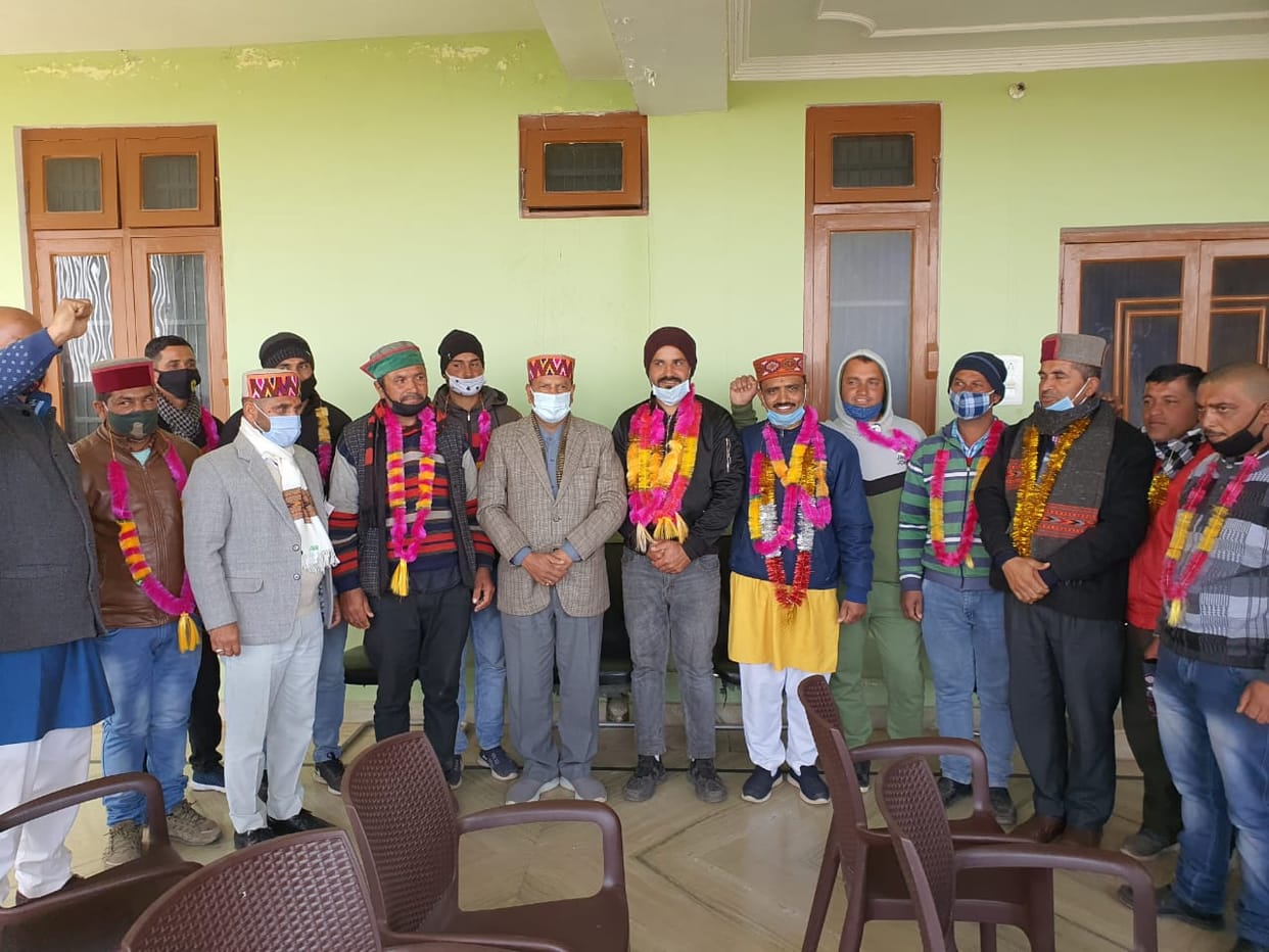 in 36 panchyat of nahan block sirmaur himabchal pradesh 24 bjp supporter  pradhan win the election