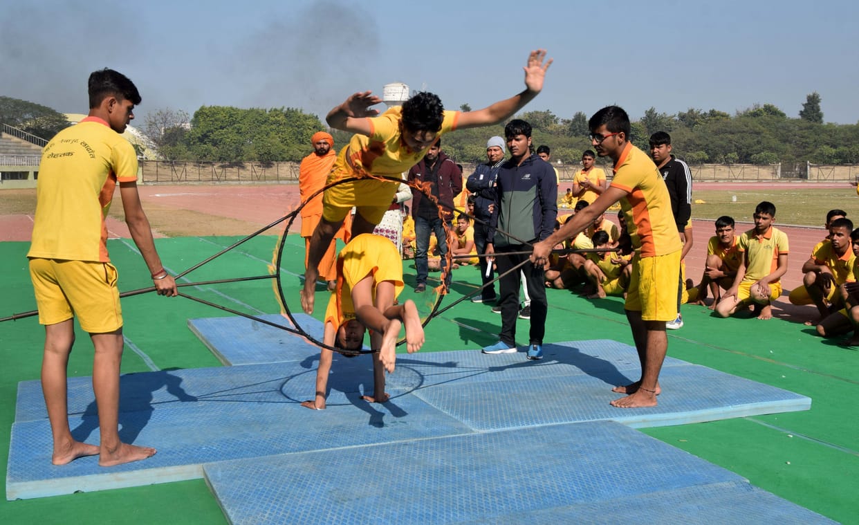 From Surya Namaskar to fireballs, students showed their skills
