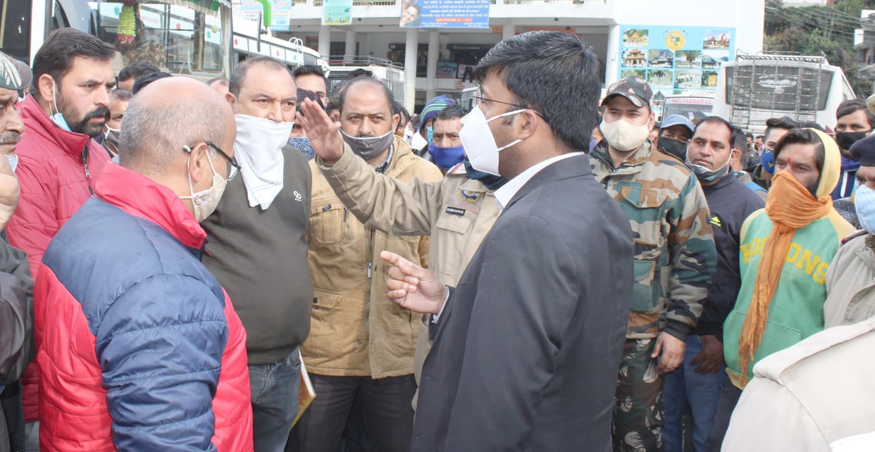 Protest at the Chamba bus stand