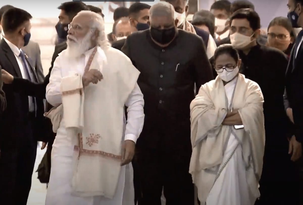 PM Narendra Modi And Mamata Banerjee Photos, Birth Anniversary Netaji Subhas Chandra Bose, Kolkota, West Bengal