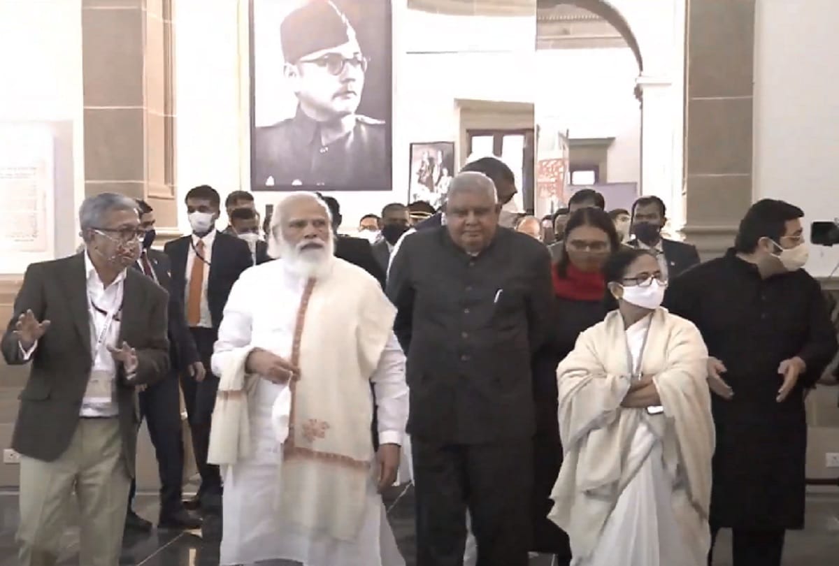 PM Narendra Modi And Mamata Banerjee Photos, Birth Anniversary Netaji Subhas Chandra Bose, Kolkota, West Bengal