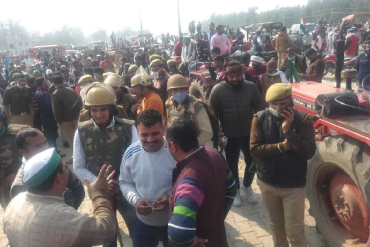 Saharanpur News: Police have stopped to farmers on UP border before reaching Dehradun
