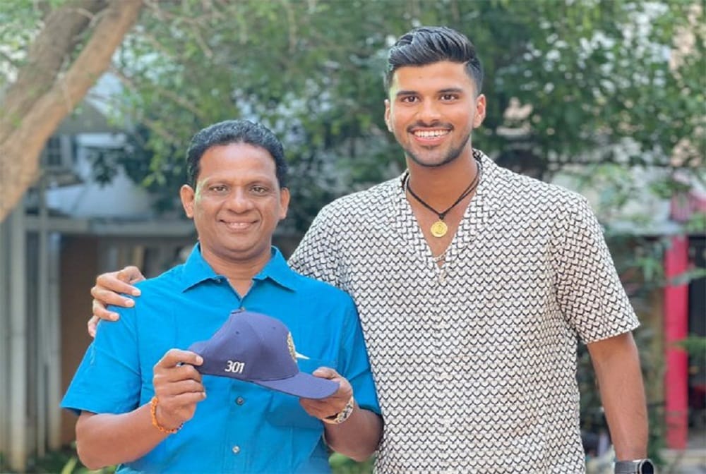 Washington Sundar shares pic with dad and debut Test cap